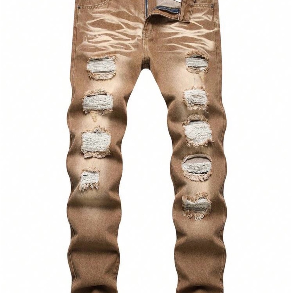 SHEIN Men's Distressed Slim Straight Casual
Jeans